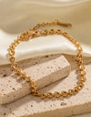 Heart Chain Lobster Clasp Bracelet