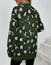 Leopard Open Front Dropped Shoulder Cardigan