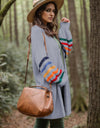 Striped Open Front Long Sleeve Cardigan