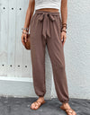 Tied High Waist Pants with Pockets