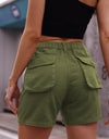 Buttoned Cargo Denim Shorts