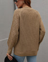 Rib-Knit Plunge Raglan Sleeve Cardigan