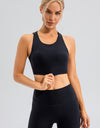Round Neck Cutout Cropped Active Tank