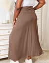 Double Take Full Size Soft Rayon Drawstring Waist Maxi Skirt