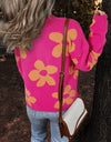 Flower Round Neck Long Sleeve Sweater