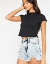 Kancan Full Size Distressed High Waist Denim Shorts