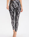 Animal Print Slim Fit Wide Waistband Long Sports Pants