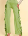 Fringe Trim Wide Leg Pants