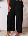 Double Take Full Size Smocked Wide Waistband Wide Leg Pants