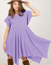 Round Neck Petal Sleeve Dress