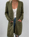 Cable-Knit Button Down Cardigan with Pockets