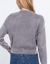ACTIVE BASIC V-Neck Button Up Long Sleeve Knit Cardigan