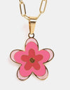 Flower Pendant Stainless Steel Necklace
