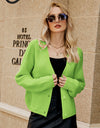 Dropped Shoulder Button Up Cardigan