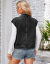 Cap Sleeve Denim Jacket with Pockets