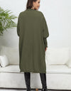 Open Front Dropped Shoulder Cardigan