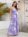 Printed Surplice Spaghetti Strap Dress