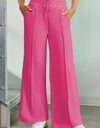 Drawstring Wide Leg Pants with Pockets