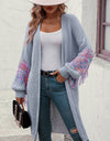 Fringe Sleeve Dropped Shoulder Cardigan