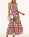 Printed Scoop Neck Midi Cami Dress