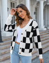 Button-Up V-Neck Dropped Shoulder Cardigan