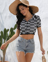 Plaid Button Up Short Sleeve Cardigan
