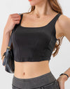 Seam Detail Cropped Denim Tank