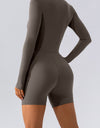 Half Zip Long Sleeve Active Romper
