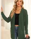 Open Front Dropped Shoulder Cardigan with Pockets