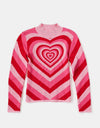 Heart Mock Neck Long Sleeve Sweater