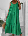 Tie-Shoulder Tiered Maxi Dress