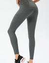Full Size Slim Fit High Waist Long Sports Pants with Pockets