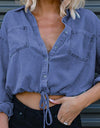 Tie Detail Denim Top