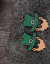 Wooden Hat Shape Dangle Earrings
