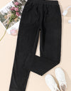 Drawstring Straight Pants with Pockets