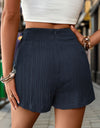 Tied Textured High Waist Shorts