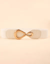 Ribbed Alloy Buckle Elastic Belt