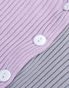 Contrast Button Up Long Sleeve Cardigan