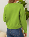 Flower Button Front Dropped Shoulder Cardigan