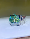 10 Carat Moissanite 925 Sterling Silver Signet Ring