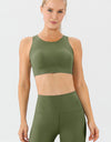 Round Neck Wide Strap Active Bra