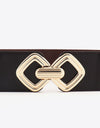 Geometric Buckle Elastic Wide Belt