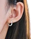 Moissanite 925 Sterling Silver Huggie Earrings