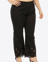 Plus Size Openwork Elastic Waist Pants