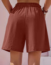 Full Size Pocketed Elastic Waist Shorts