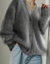 Button Up Dropped Shoulder Cardigan