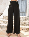 Buttoned High Waist Relax Fit Long Pants