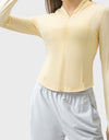 Pocketed Zip Up Hooded Long Sleeve Active Outerwear