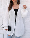 Open Front Dropped Shoulder Longline Cardigan