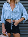 Tie Detail Denim Top